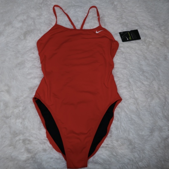 Nike Swim Nike Hydrastrong Cut Out One Piece Swimsuit Red Nessa8